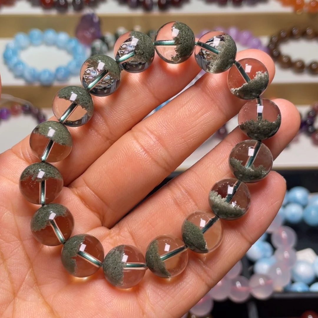 水晶手链未镶嵌巴西绿幽灵聚宝盆