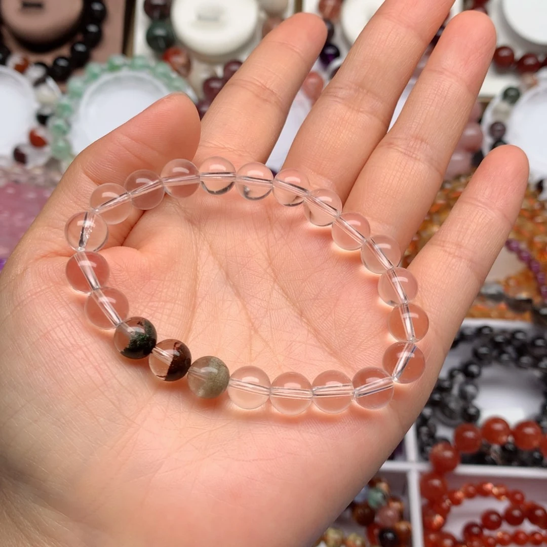 水晶手链未镶嵌白水晶➕幽灵8.5