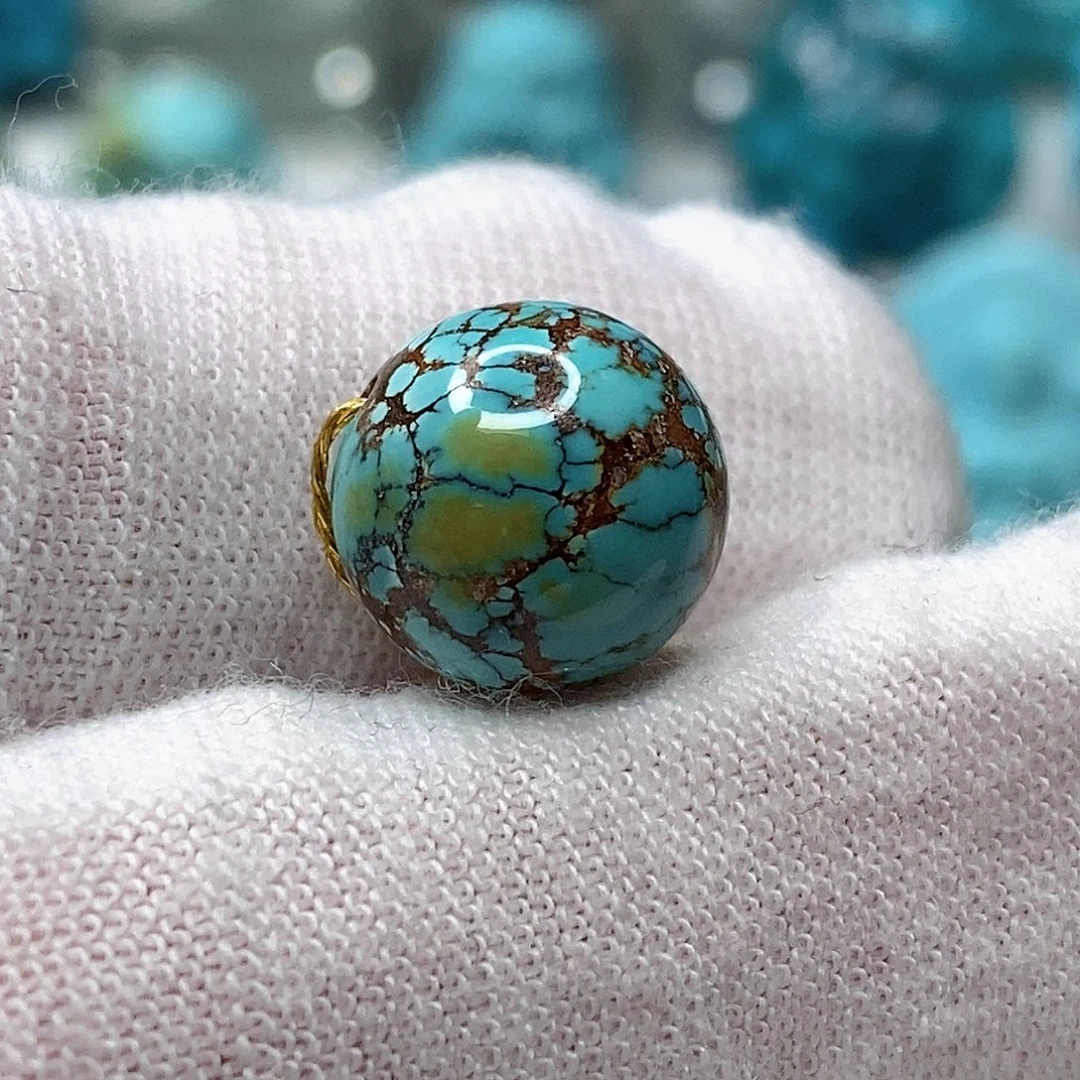 绿松石未镶嵌天然原矿 地大质检11.2mm