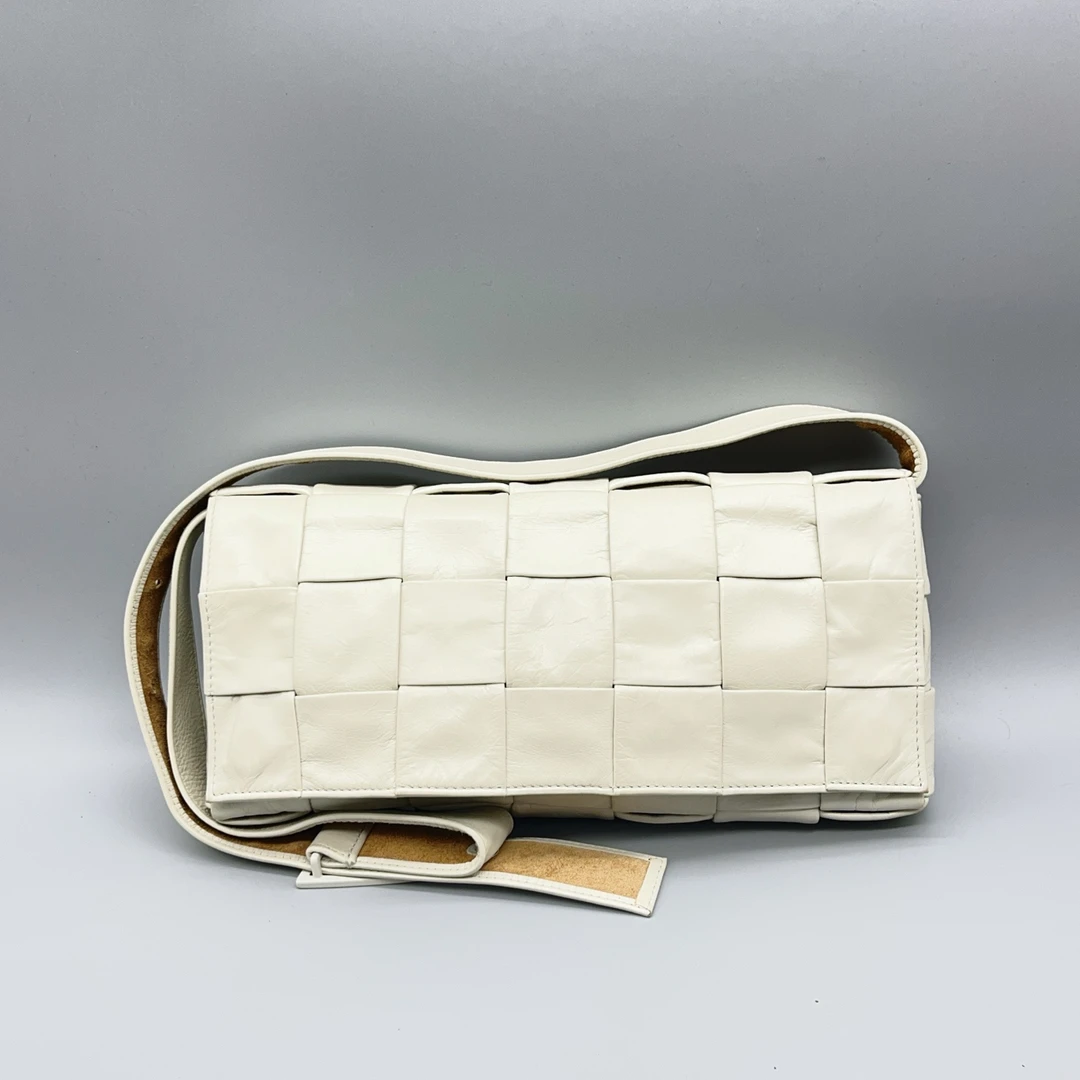 95新 BOTTEGA VENETA/葆蝶家  白色编织款单肩包 1668 1108
