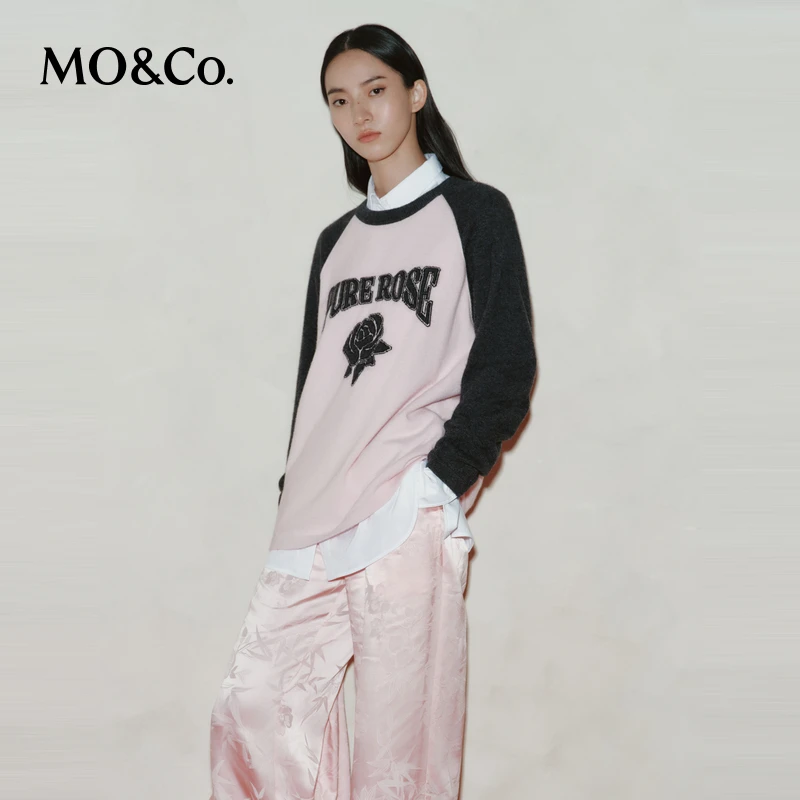 【诗语专属】【绵羊毛×山羊绒】MOCO春美式复古宽松毛衣MBD1SWTT01