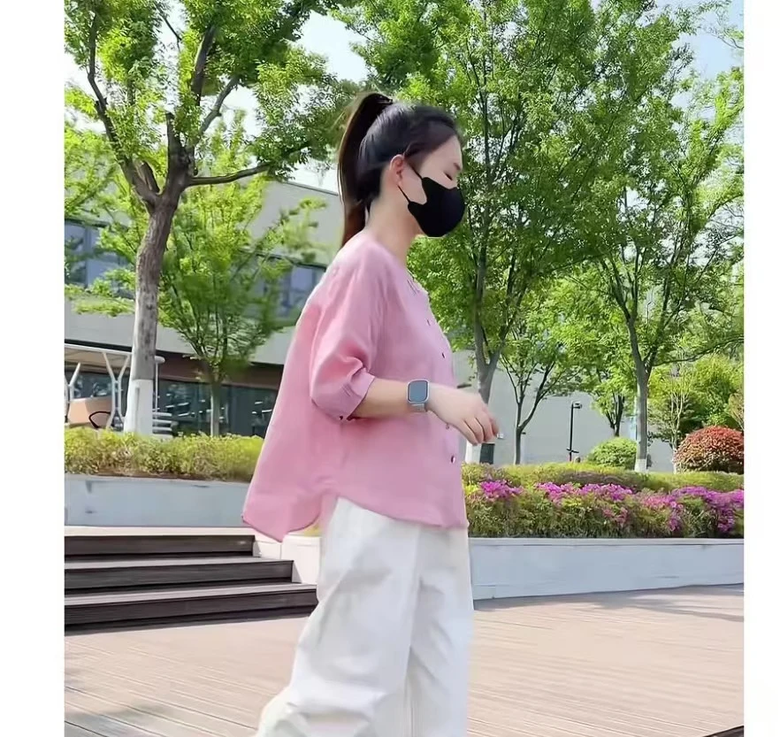 2025百搭质感洋气衬衫宽松显瘦遮肉设计夏季时尚减龄976