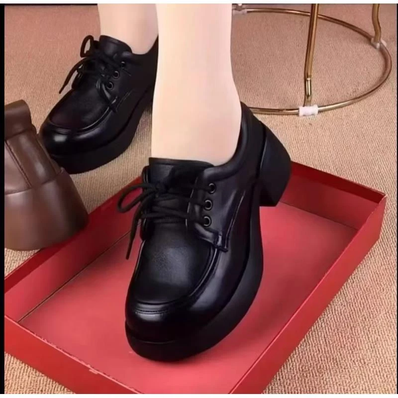 乐福鞋女秋季女鞋英伦风小皮鞋厚底时尚百搭软底单鞋女休闲鞋6606