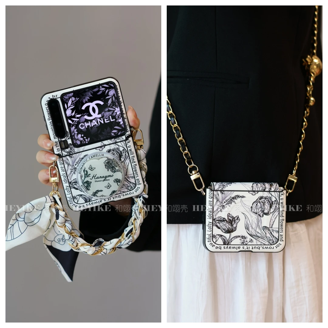 复古米白印花磁吸适用华为purax手机壳吸magicvflip2潮牌pocket2