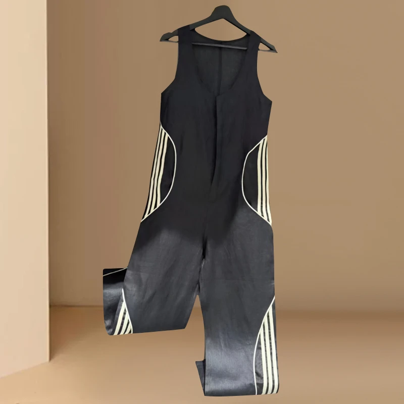 黑色时尚吊带背带连体裤女轻奢高级感高档气质女神范一件式连衣裤