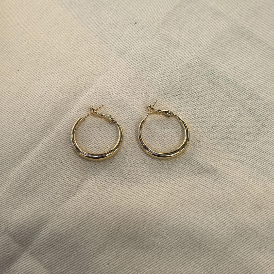 B735金色素圈耳钉耳饰