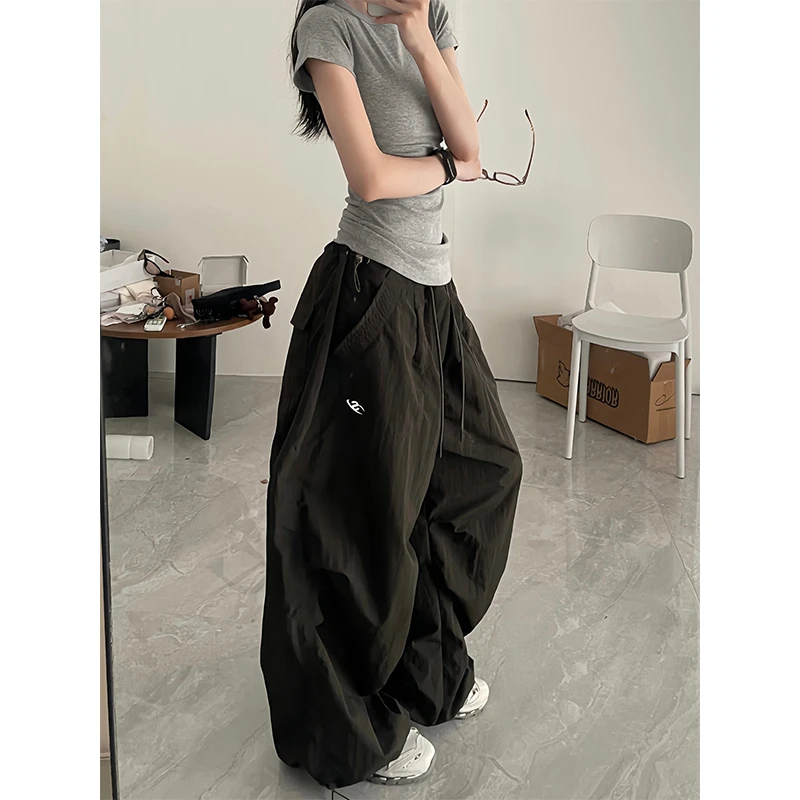 AXEF夏季速干运动裤女工装裤爵士舞裤薄款伞兵休闲长裤裤子