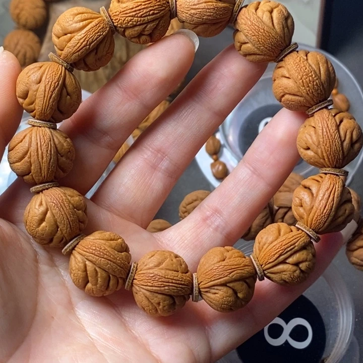 手串文玩核桃秦岭野生龙纹桃核19