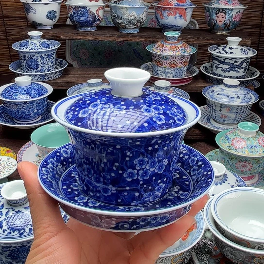 景德镇陶瓷三才盖碗