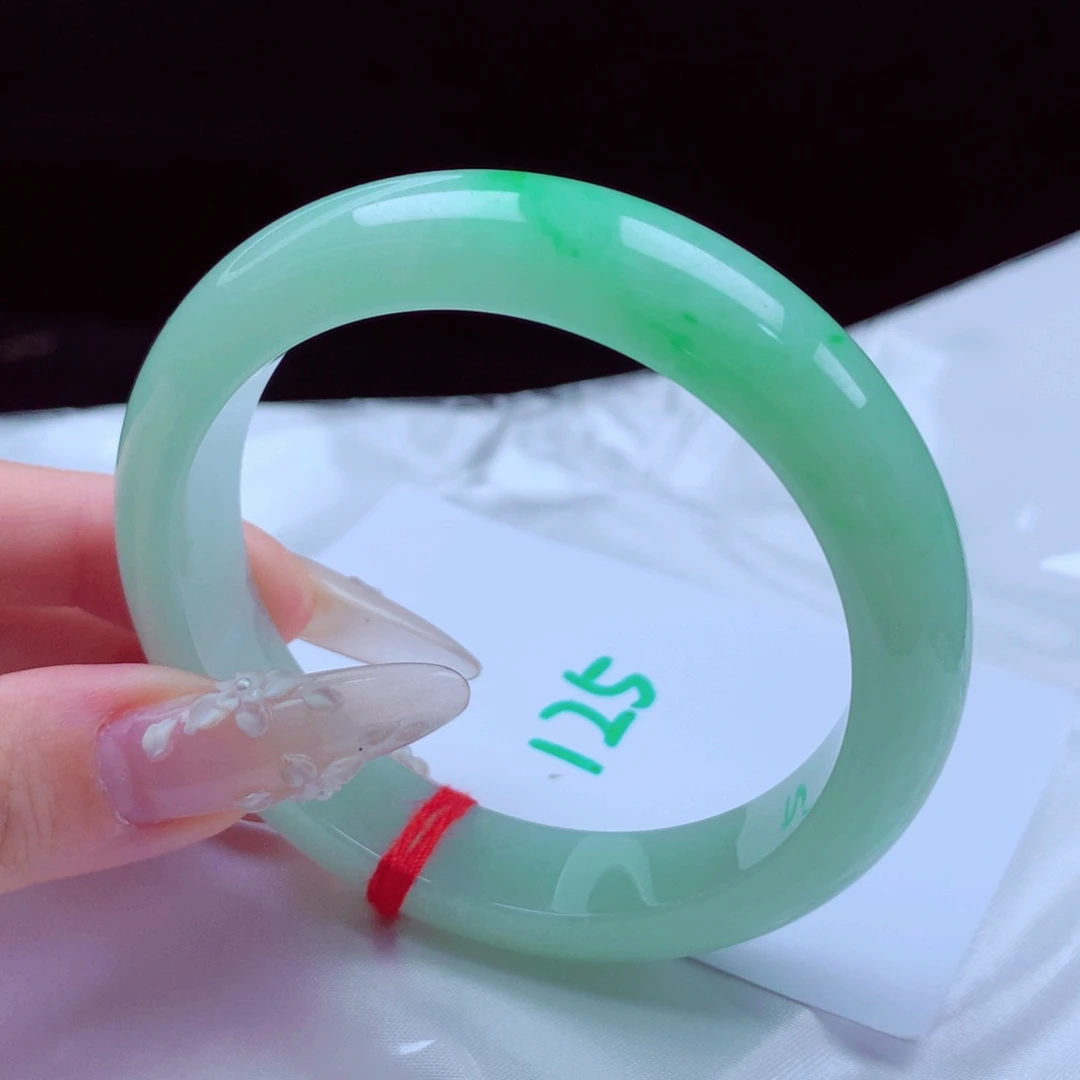 未镶嵌手镯翡翠天然缅甸翡翠A货手镯 125号