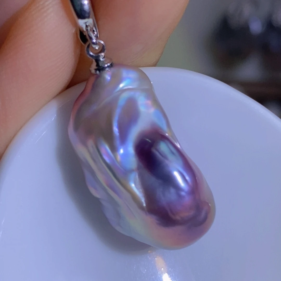 银S925镶嵌天然淡水珍珠淡水珍珠