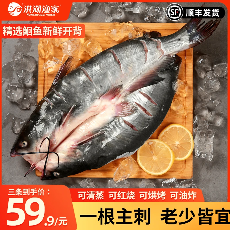 【一根主刺】洪湖渔家冷冻鮰鱼半成品  开背腌制去腥 踏青露营烧烤