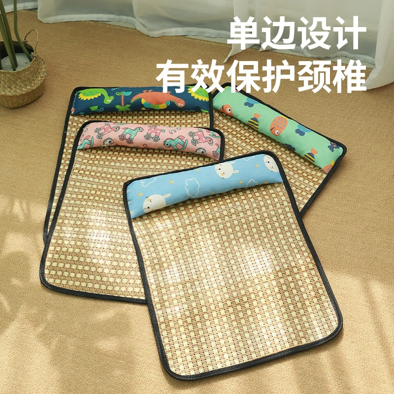 宠物夏季降温凉垫夏季藤席带靠枕透气舒适宠物凉席猫狗通现货