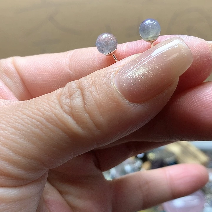 水晶水晶耳饰银S925镶嵌