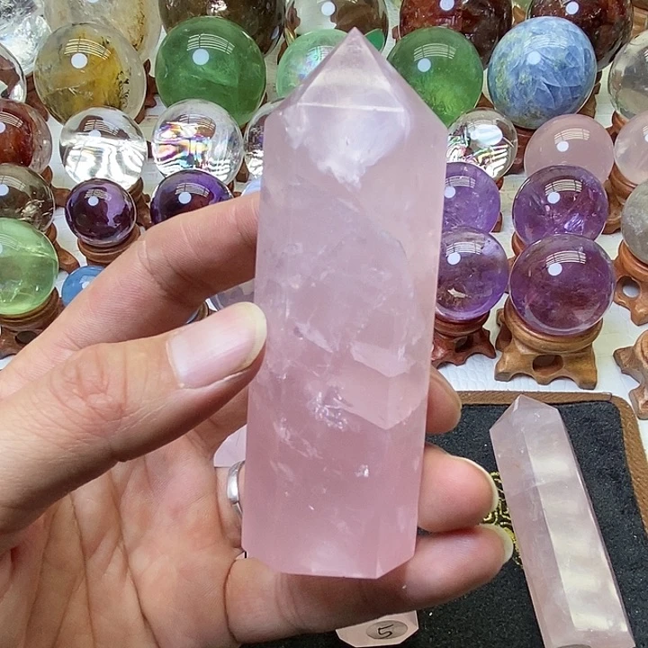 水晶粉水晶柱子未镶嵌心****镜