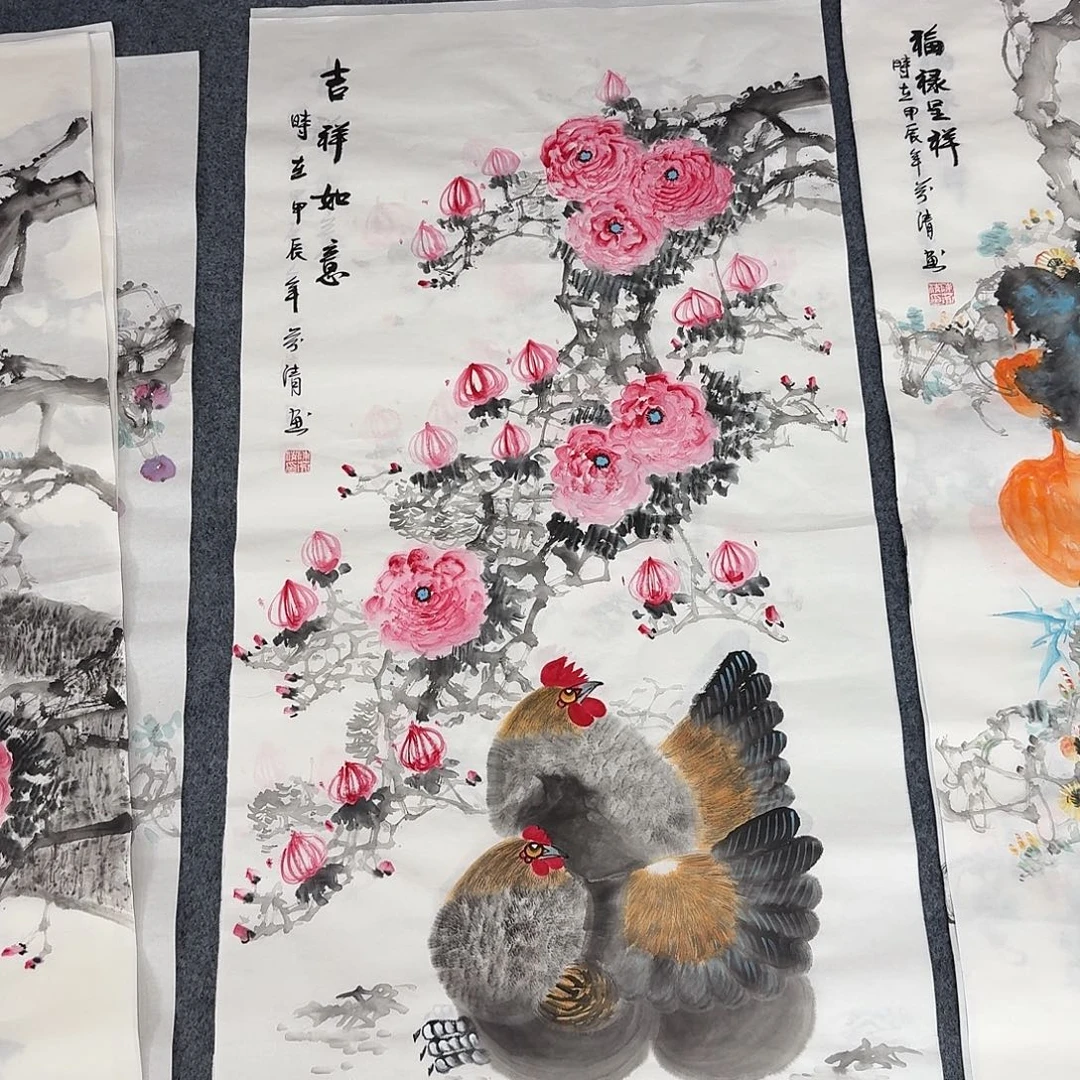 国画三尺尺寸50X100纯手绘作品