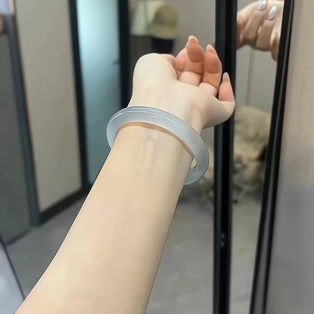 非金属玻璃手镯 冰蓝色时尚轻奢百搭猫眼渐变手镯