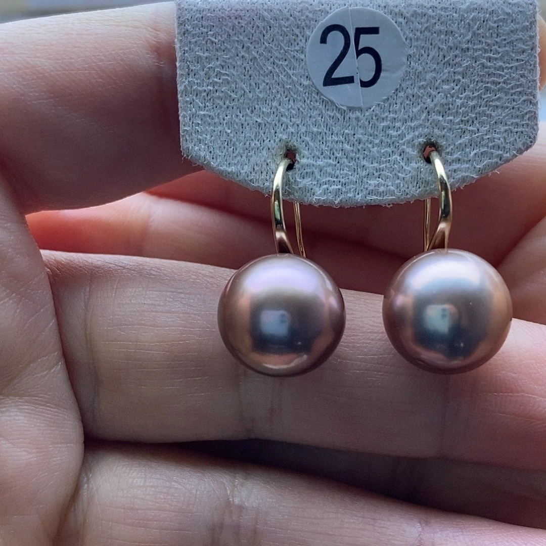 淡水珍珠耳饰银S925镶嵌