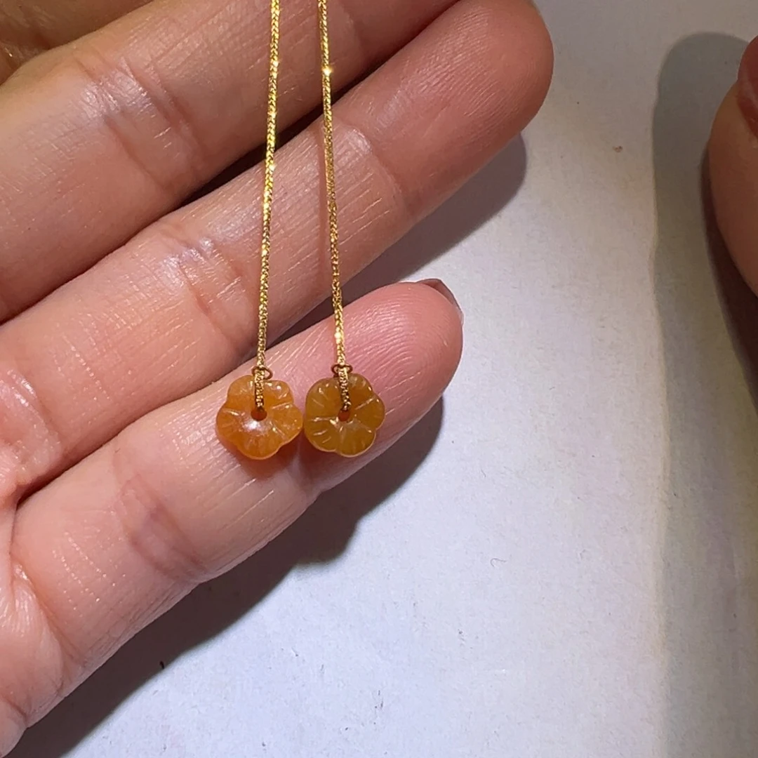 翡翠颈饰18K金镶嵌耳环