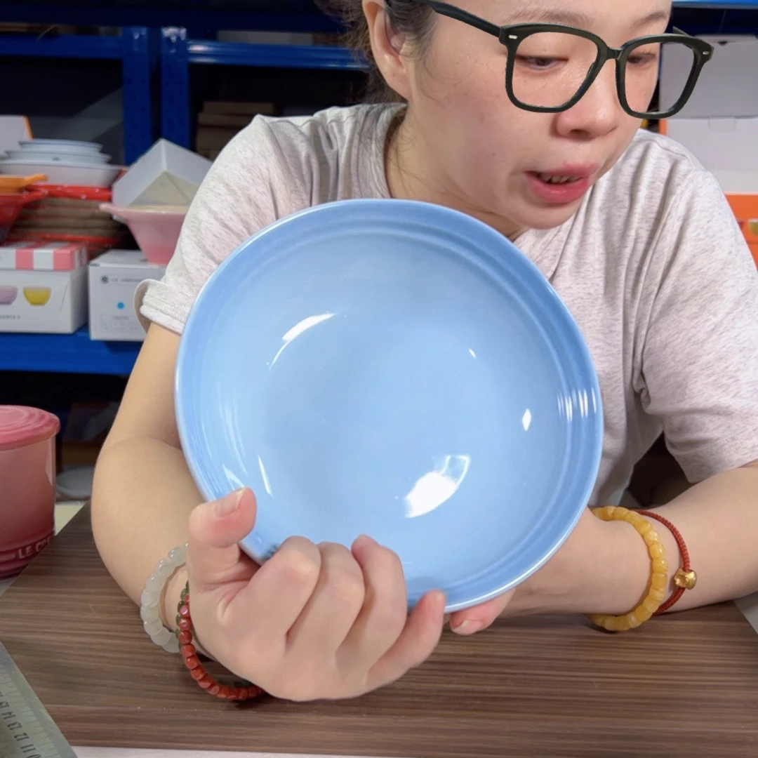 陶瓷水晶蓝燕麦碗