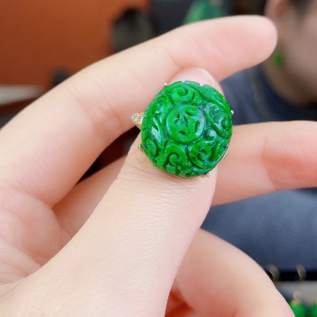 翡翠银S925镶嵌耳饰