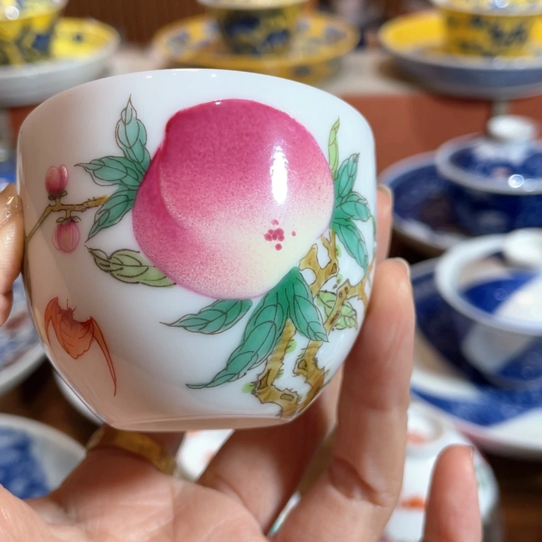 瓷片景德镇陶瓷桃子大一号