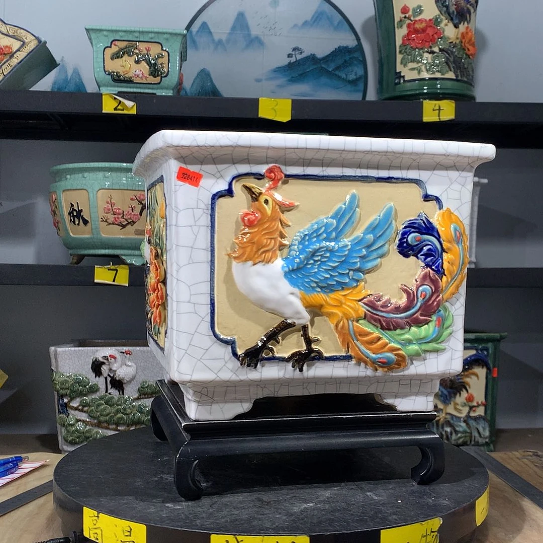 阿*弟高温烧制石湾盆不退换微瑕