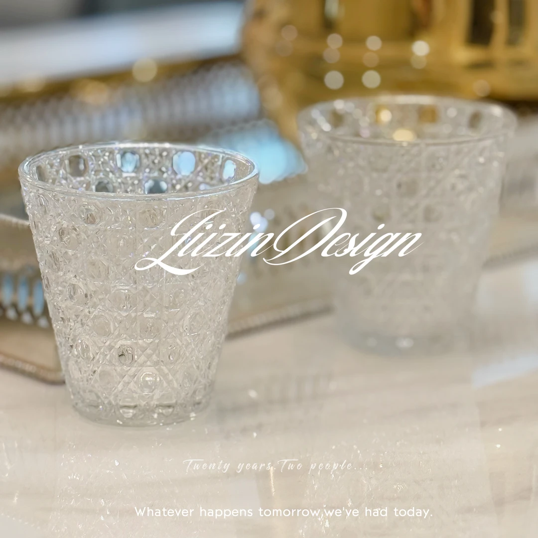 2只装网红透明家用无铅洋酒杯D家高端宝石纹玻璃杯