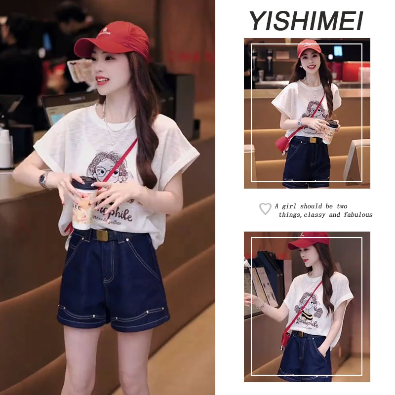 今年流行夏季一整套2025年新款韩系百搭减龄上衣显瘦短裤两件套装