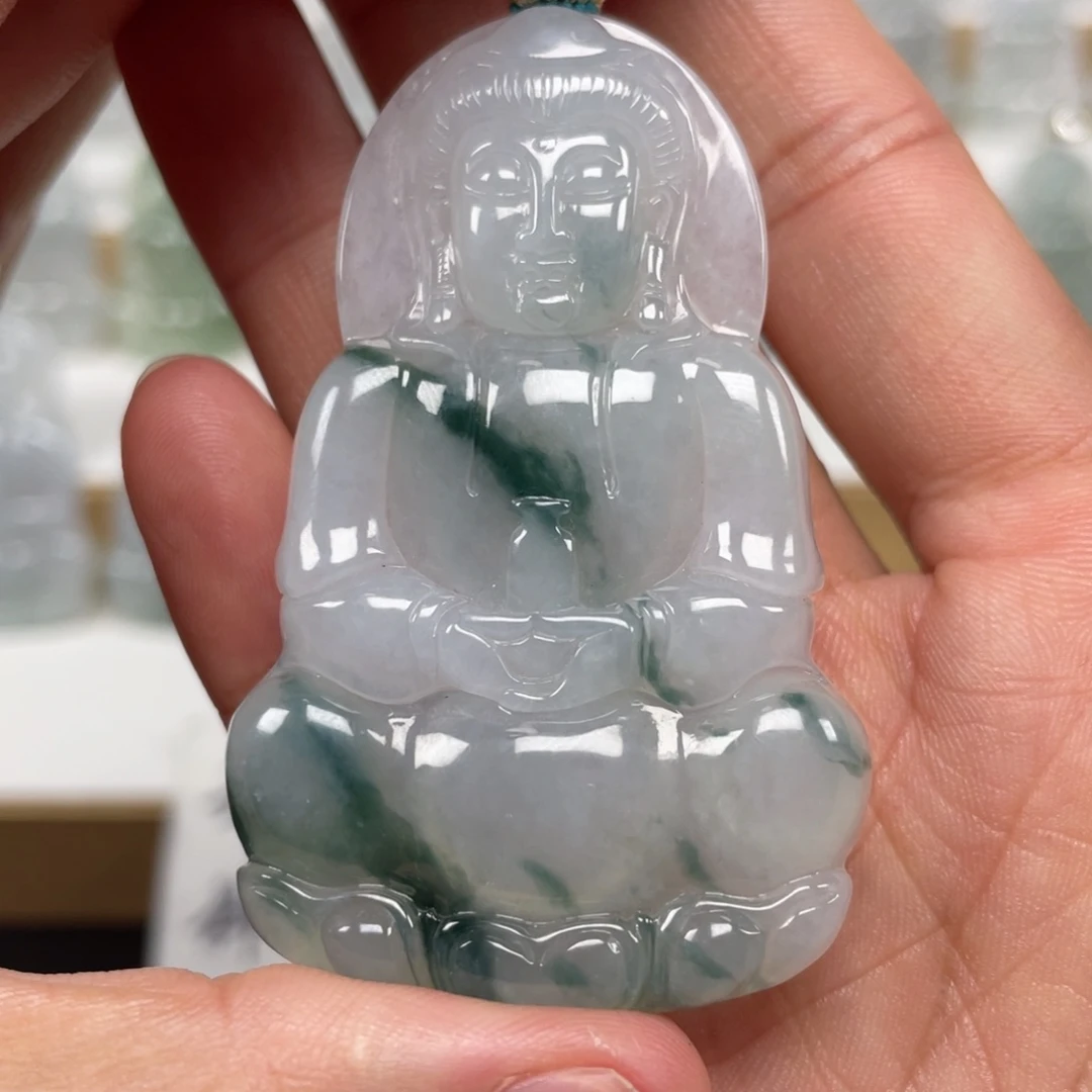 翡翠未镶嵌颈饰天然翡翠A货观音101号