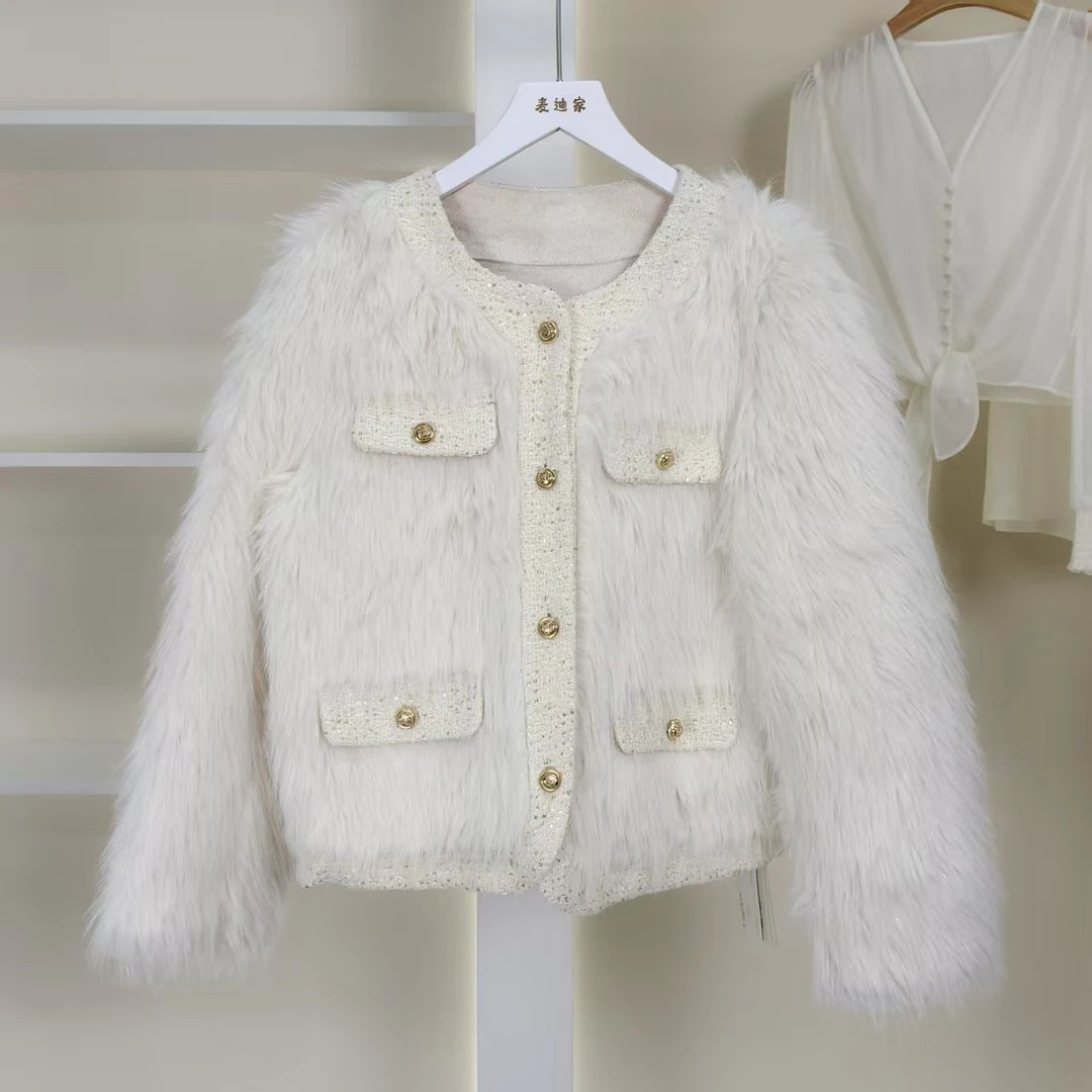 【麦笛05】50522222 冬季皮毛一体外套品牌撤柜