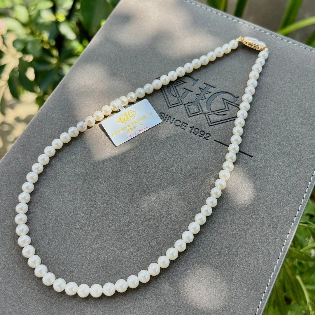 E162【极光女皇】【真珠佳人】S925银淡水无核珍珠项链5-6mm（带大证）