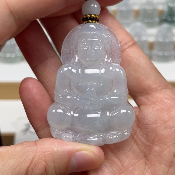 翡翠未镶嵌颈饰天然翡翠A货观音81号
