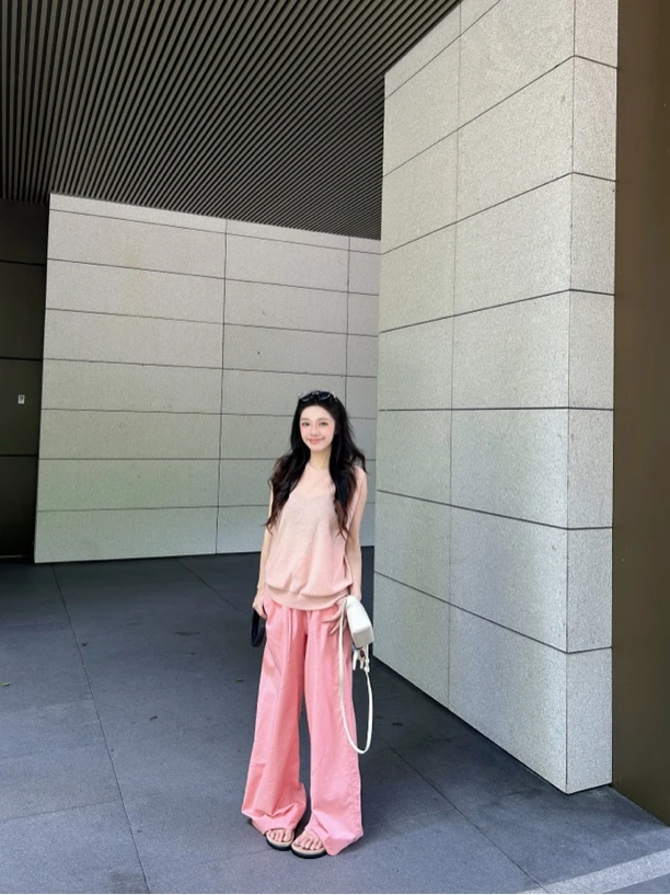 Chéng Style-西柚粉 温柔风百搭纯色针织上衣
