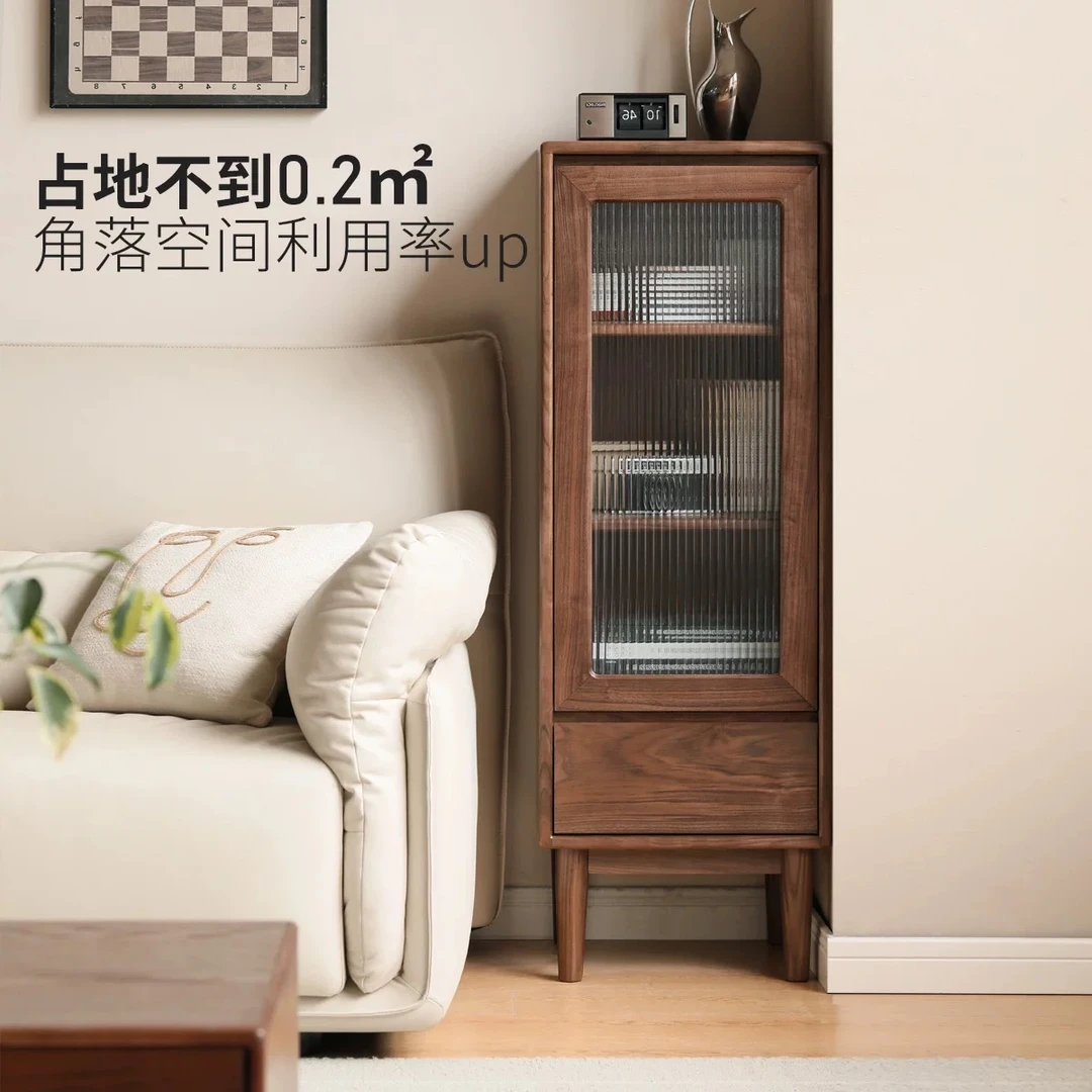 【源头工厂】北美黑胡桃窄柜边柜高柜复古储物立柜