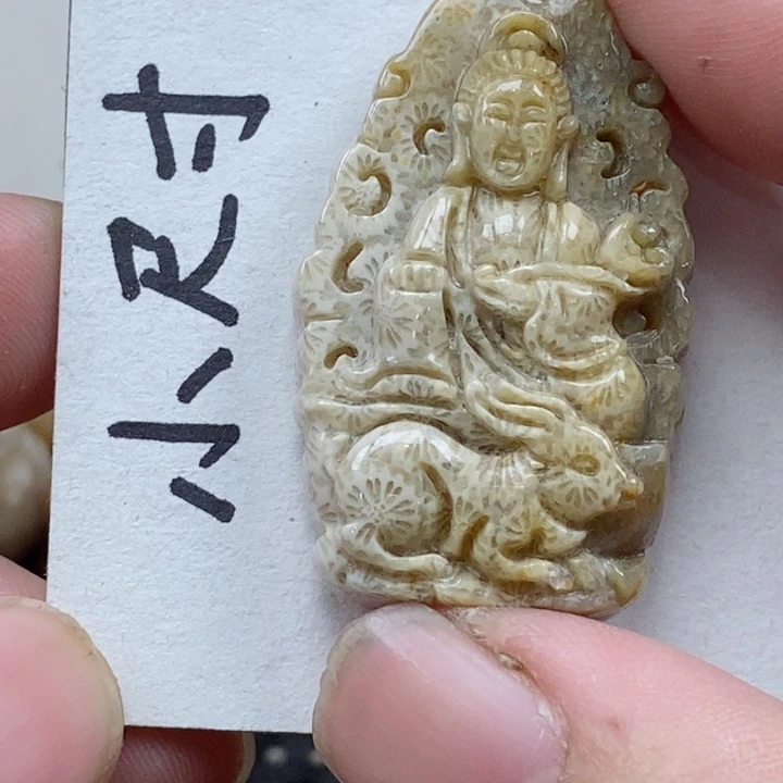 颈饰未镶嵌硅化珊瑚（珊瑚玉）