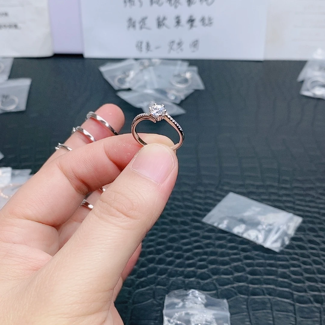 合成碳硅石925银微镶雪花50分15码