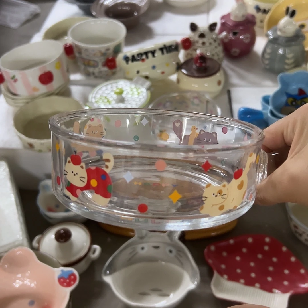 搪瓷微瑕玻璃手柄猫一个