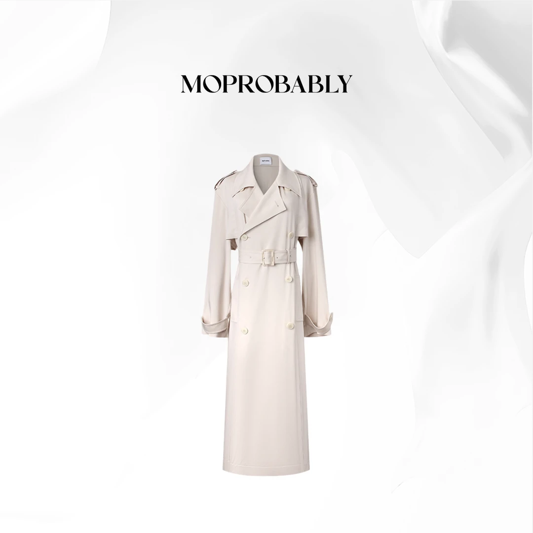 Moprobably贝贝「香榭丽舍大道」时尚百搭长款风衣外套L5156001