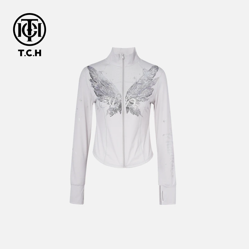 TCH私服烫钻工艺时尚休闲百搭经典翅膀防晒女T75B27E5011轻奢tch