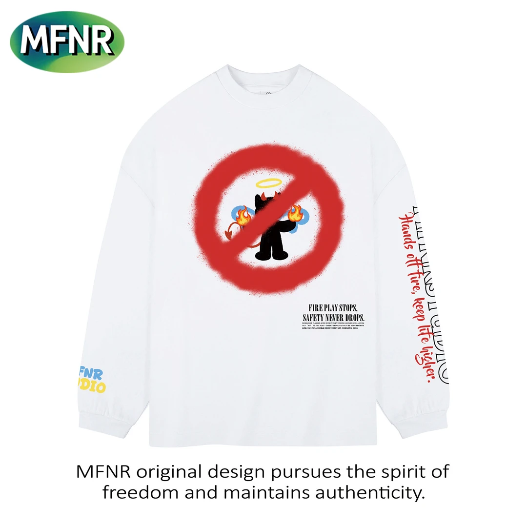 秋季新款重磅纯棉长袖街头设计感百搭宽松男女情侣打底T恤上衣潮