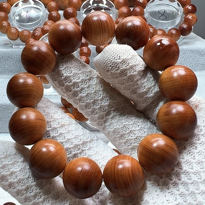 柏木手串/手链小**满白粉黄粉碳化1.8微瑕