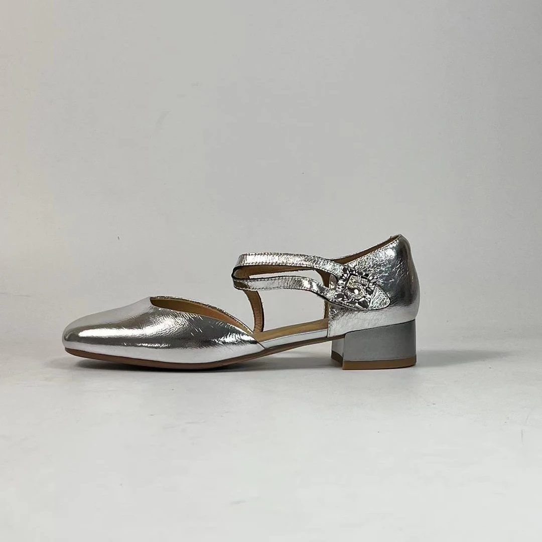 孤品！！2189夏季浅口低跟方头法式单鞋粗跟