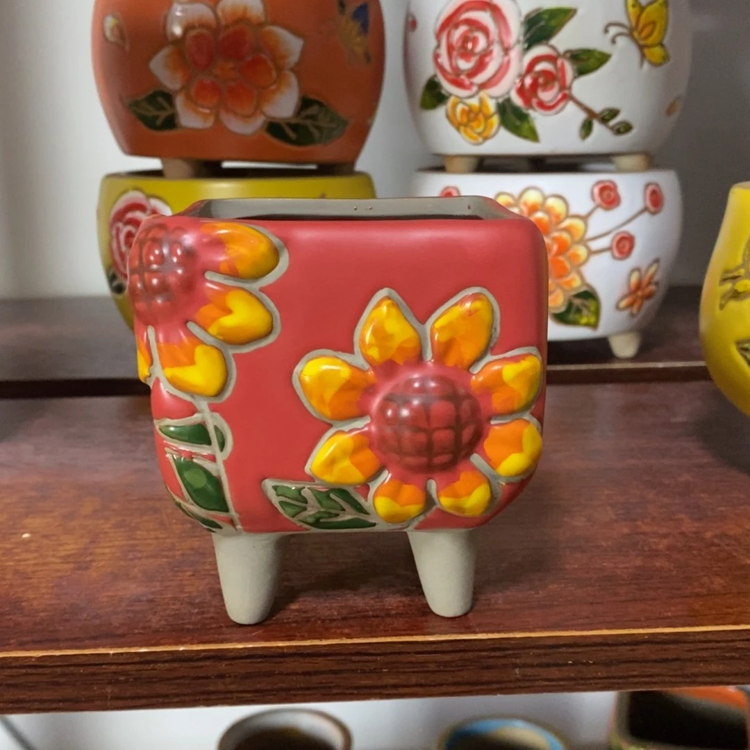 红陶韩式多肉植物花盆