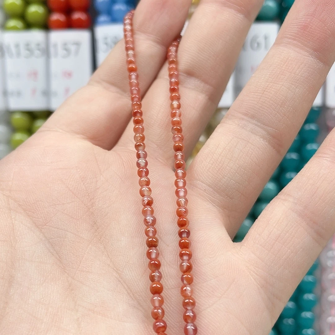 玛瑙/玉髓合金珠宝半成品3mm一条