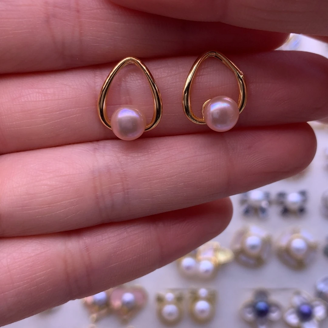 淡水珍珠耳饰合金