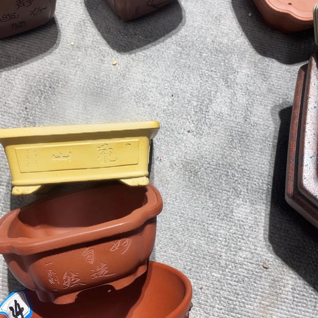 紫砂阿*紫砂小盆3个