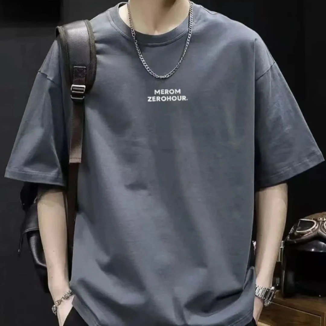 短袖纯棉重磅T恤上衣宽松夏季美式体恤潮流印花休闲男士男生半袖