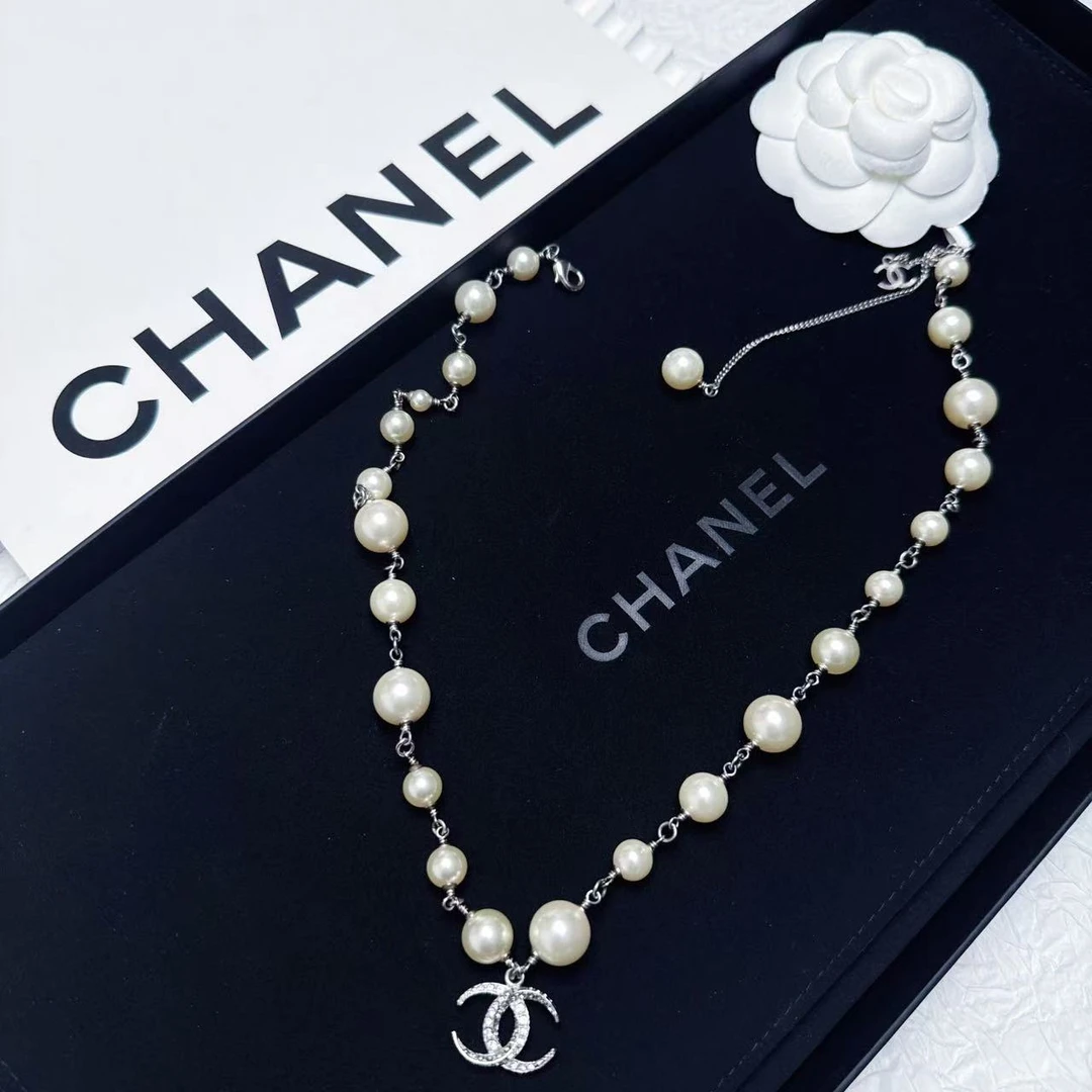 95新 Chanel/香奈儿 柚礼中古/香奈儿双c珍珠项链lz406160