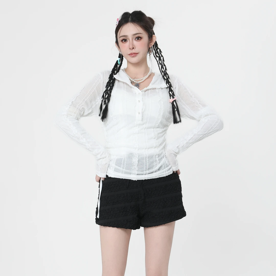 ANPK纯欲甜美梭织小衫A5F27A5016